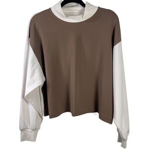 Athleta crew neck color block top